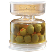 Pickle Jar, Small Dry Wet Separation Pickle and Olives Jar Container with Strainer, Acrylic Leakproof Pickle Flip Jar Kimchi Hourglass Container for Canned Fruit, Kitchen Tool