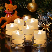 Battery Operated LED Tealights, Pack of 24, Flameless Tea Lights with Warm White Light, Electric Candles Realistic for Wedding, Table, Gift, Outdoor (24 Pack)