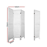 3-Panel Paulownia Wood Folding Room Divider