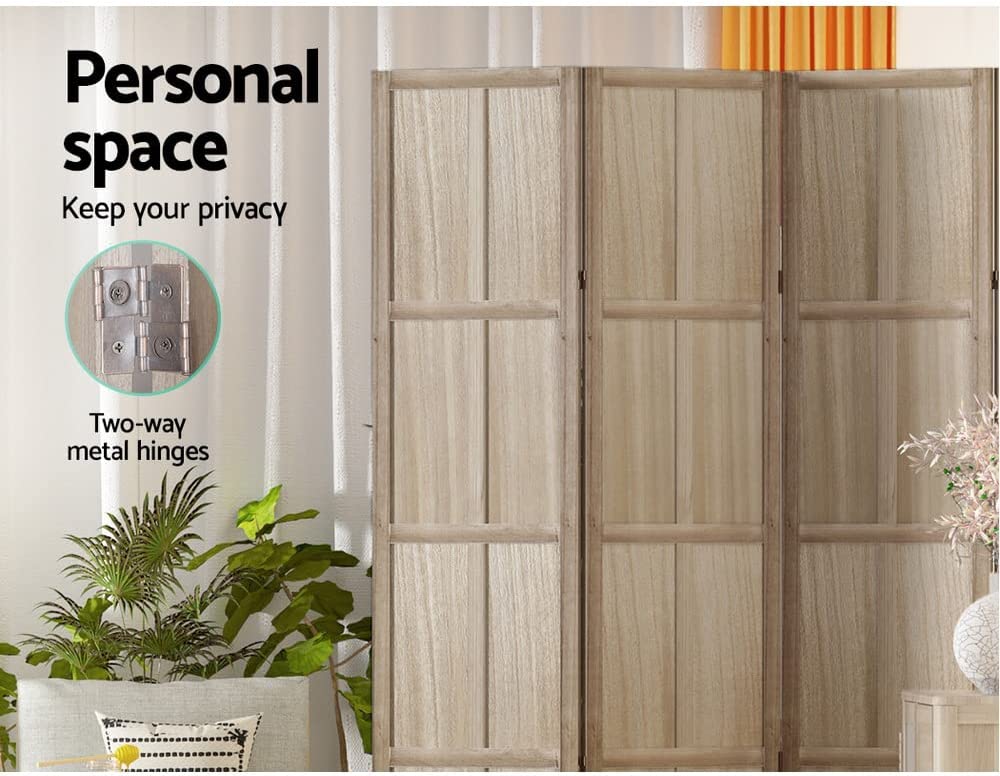 Room Divider Screen Privacy Wood Dividers Stand 6 Panel Brown