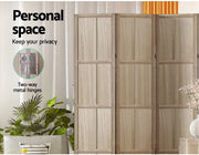 Room Divider Screen Privacy Wood Dividers Stand 6 Panel Brown