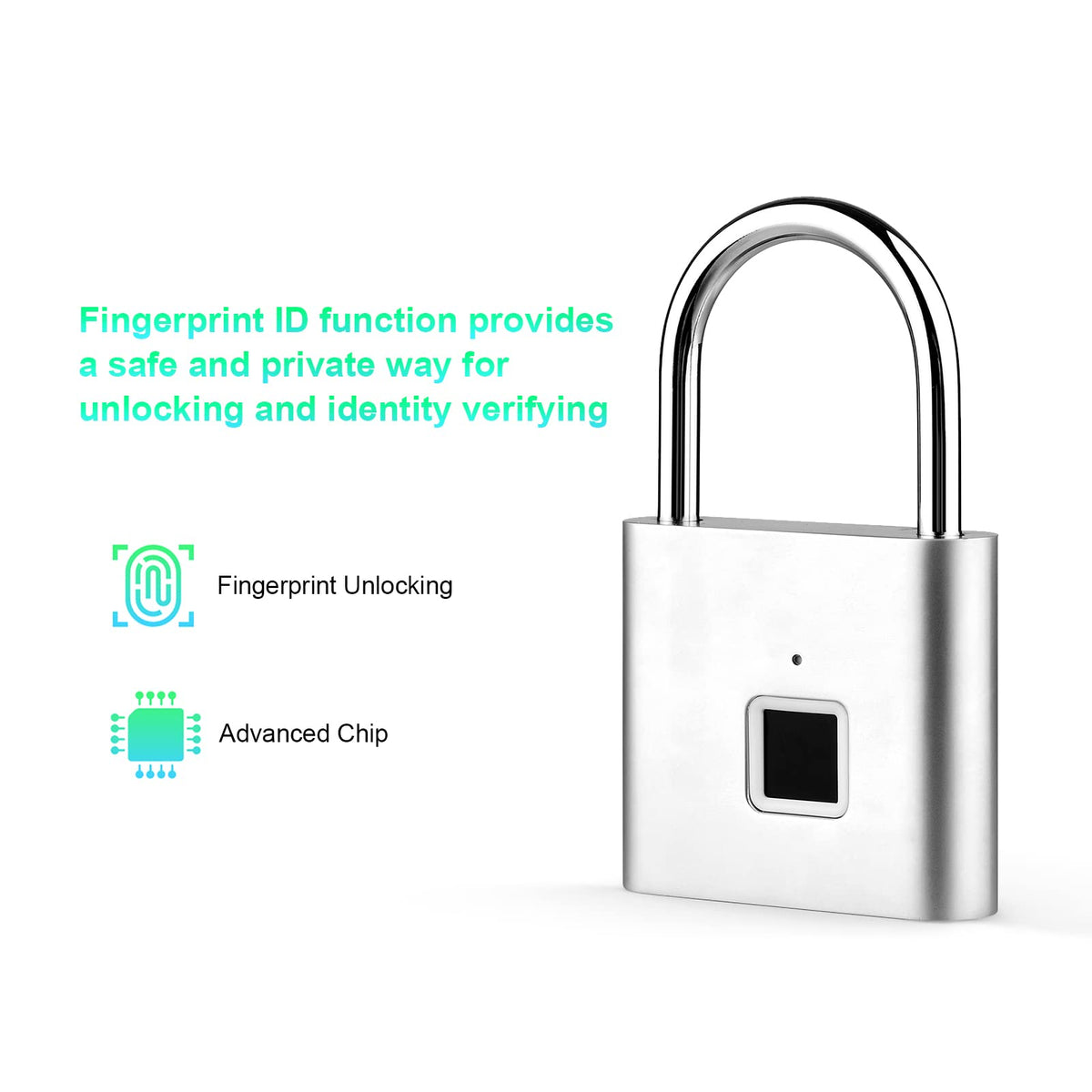 Rechargeable Fingerprint Padlock – Up to 10 Prints