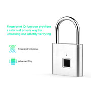 Rechargeable Fingerprint Padlock – Up to 10 Prints