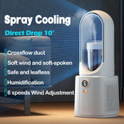 6-Speed USB Misting Desk Fan with 7-Colour Light