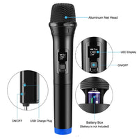 FerBuee Dual Wireless Dynamic Microphone System – 6.35 mm Receiver