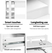 White Computer & Study Desk with Book Display Shelf