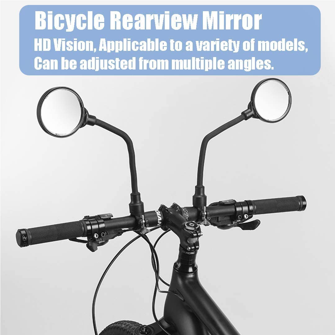 Adjustable Convex Bicycle Handlebar Mirrors – 2 Pack