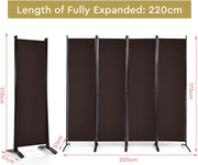 221 × 172 cm 4-Panel Fabric Room Divider – 3 Colours