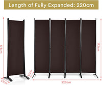 221 × 172 cm 4-Panel Fabric Room Divider – 3 Colours