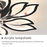Low Profile Ceiling Fans with Lights, Modern Dimmable Flower Shape Ceiling Light Fan with Remote Control/app Control,Timing 6 Gear Speeds Fan Ceiling Lamp.