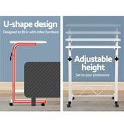 60 cm White Height-Adjustable Bedside Laptop Table