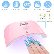 Poly Gel Nail Extension Kit with Lamp, 10 Glitter Colors Quick Nail Builder Gel Enhancement Set, Easy Poly Nail Gel Kits with Rhinestones, Nail Forms for Starters DIY Nail Art