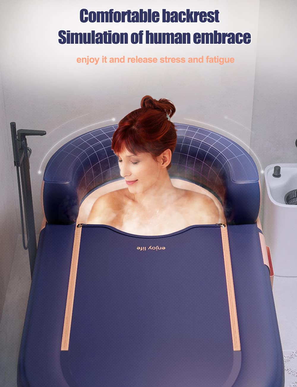 160 cm Inflatable Adult Bathtub with Wireless Pump – Orange