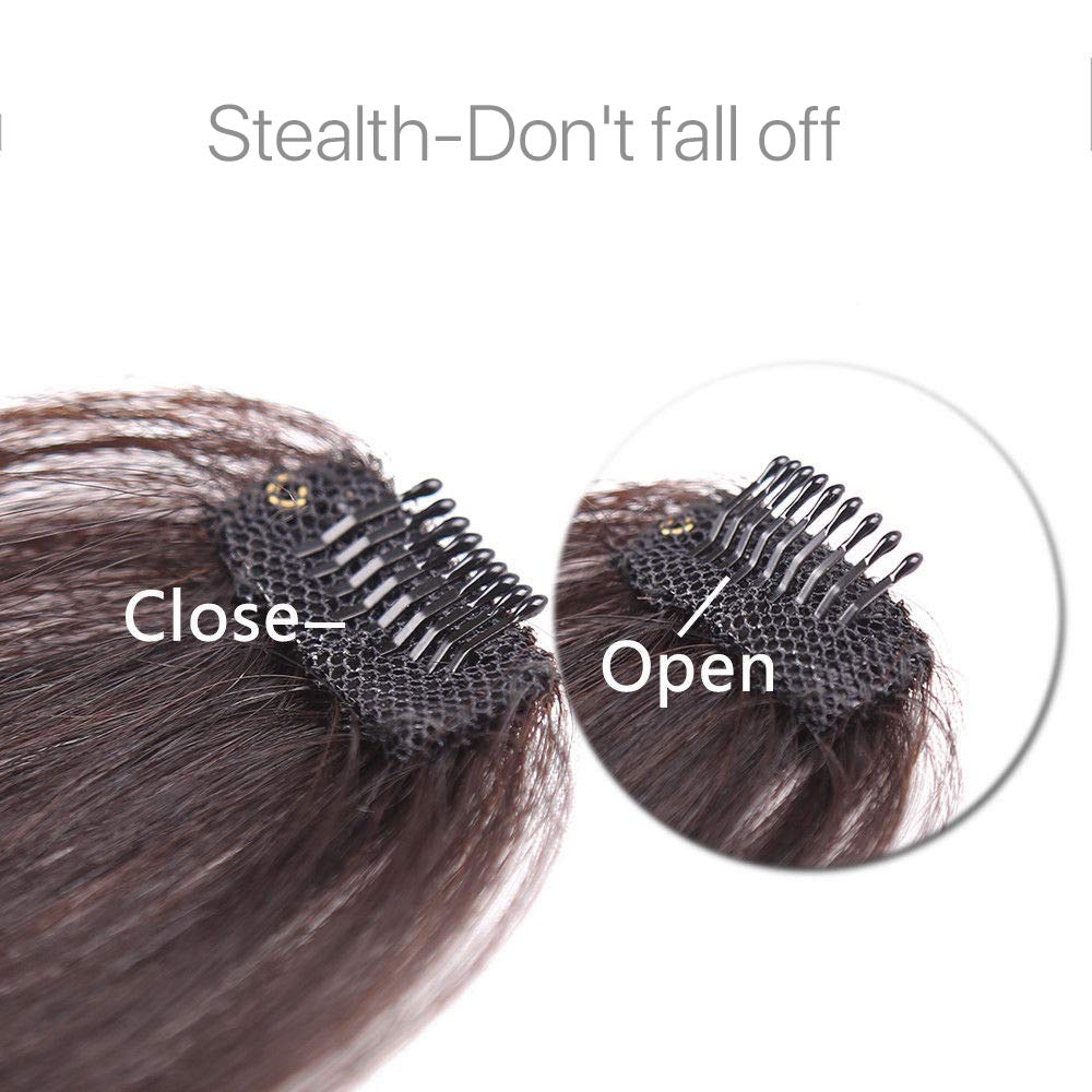 Dark-Brown Clip-In Fringe with Side Sections