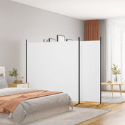 White 4-Panel Fabric Room Divider – Approx. 348 × 180cm