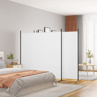 White 4-Panel Fabric Room Divider – Approx. 348 × 180cm