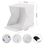 9-Inch Folding LED Photo Light Box – Black & White Backdrops