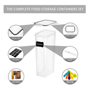 16 Pieces Airtight Food Storage Containers Set for Kitchen & Organisation - Pantry Storage Organiser, Cereal Storage Containers with 100% Leak-Proof Lids Ideal for Dry and Wet Food