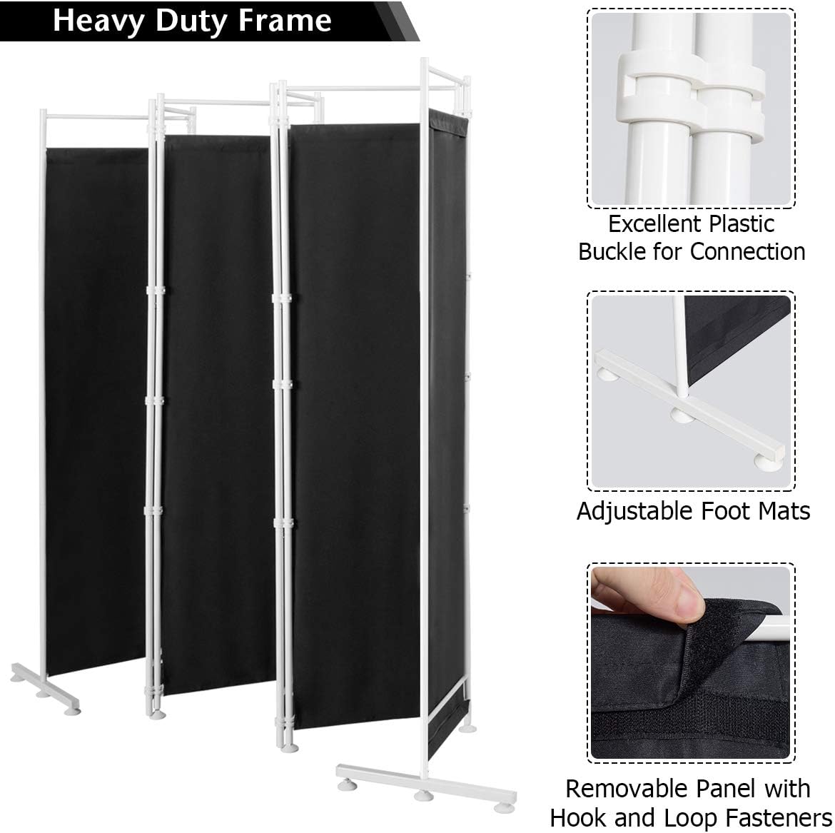 300 × 180 cm 6-Panel Folding Fabric Room Divider – 2 Colours