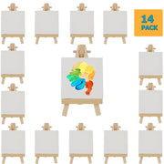 14 Mini Canvas & Easel Sets – 4 × 4-Inch Canvases