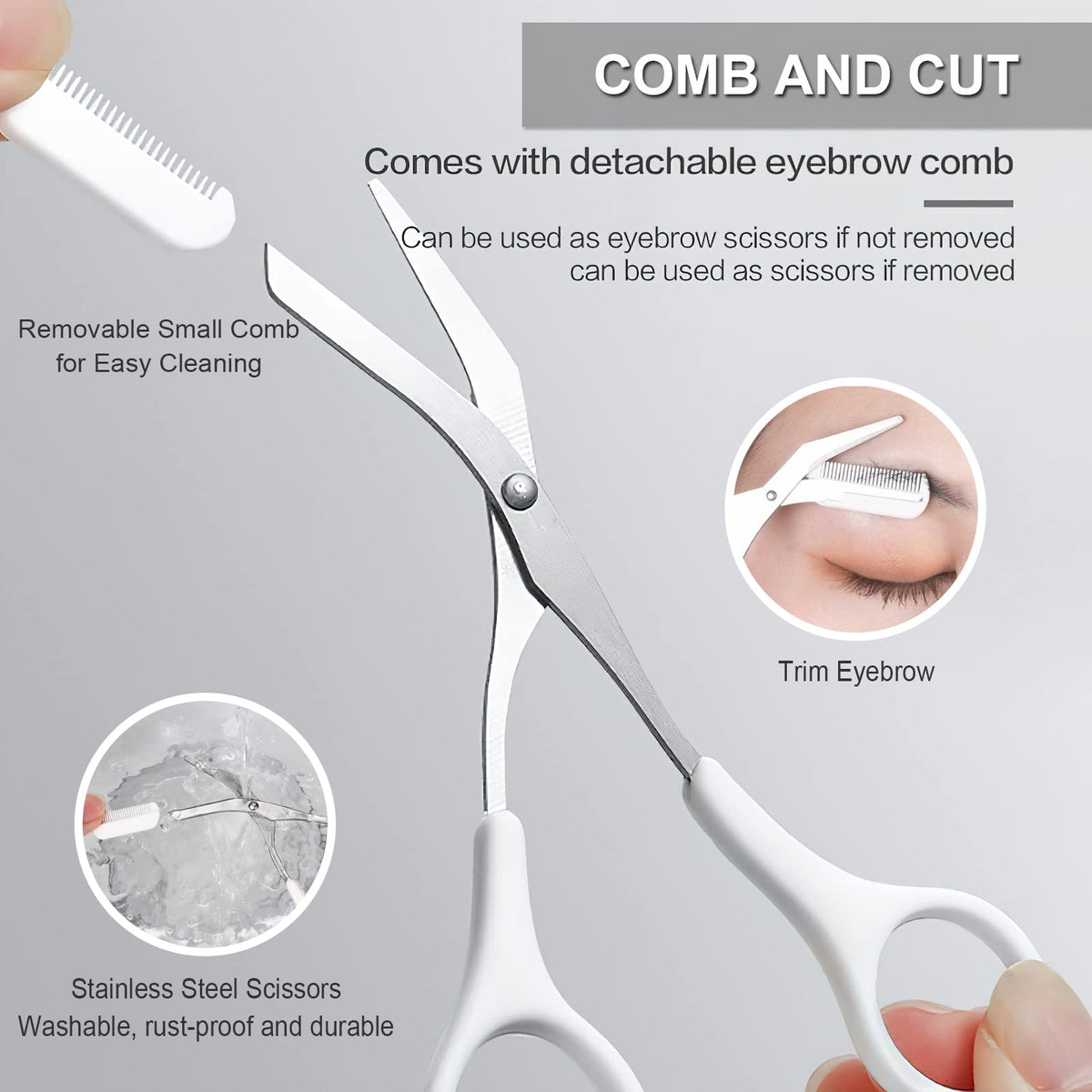 4-Piece Eyebrow Grooming Kit – Razors, Scissors & Tweezers