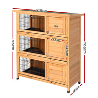 3-Level Fir-Wood Small-Animal Hutch – 91.5 × 46 × 116.5 cm