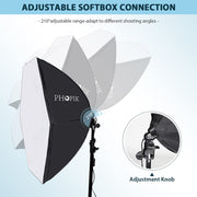 Softbox Photography Lighting Kit: Photo Studio Equipment 30 x 30 inches with E27 85W 5400K Light Bulb and Adjustable Height Light Stand for Filming Video, Photo Shooting and Streaming