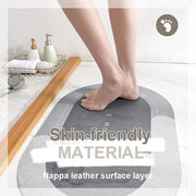 40 × 60 cm Grey Oval Quick-Dry Bath Mat