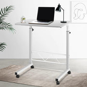 60 cm White Height-Adjustable Bedside Laptop Table