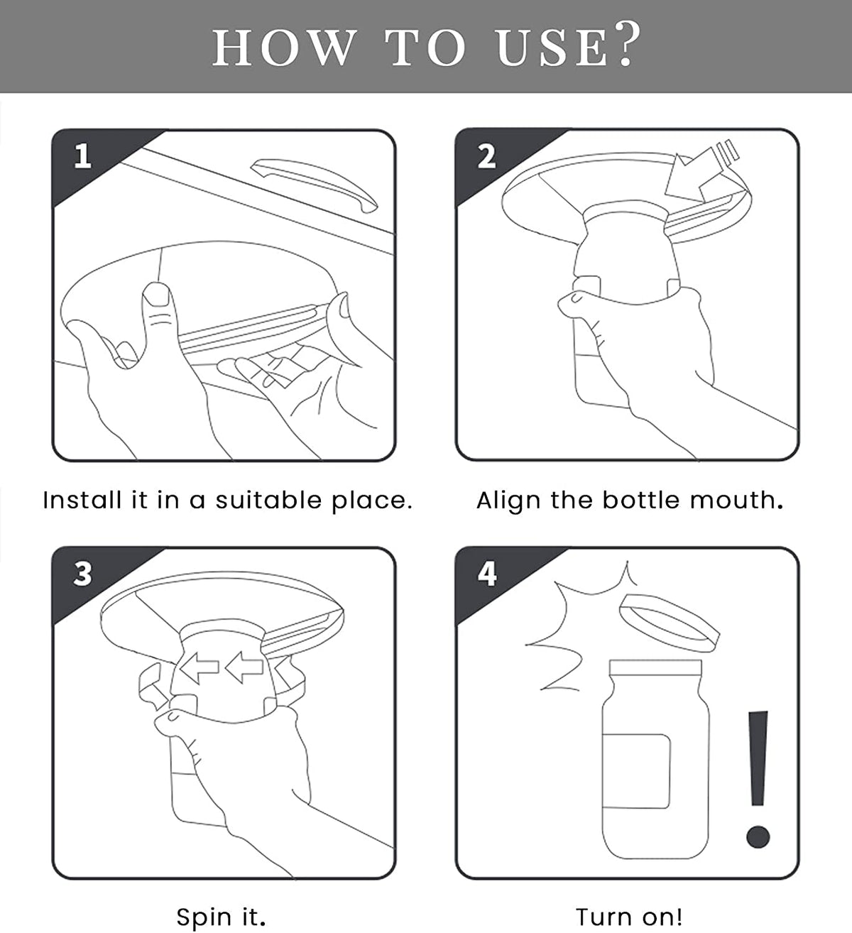 Under-Cabinet Jar & Bottle Lid Opener