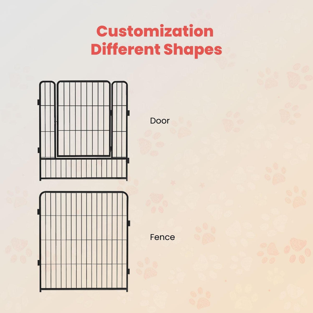 8-Panel 32-Inch Foldable Metal Dog Playpen – Black