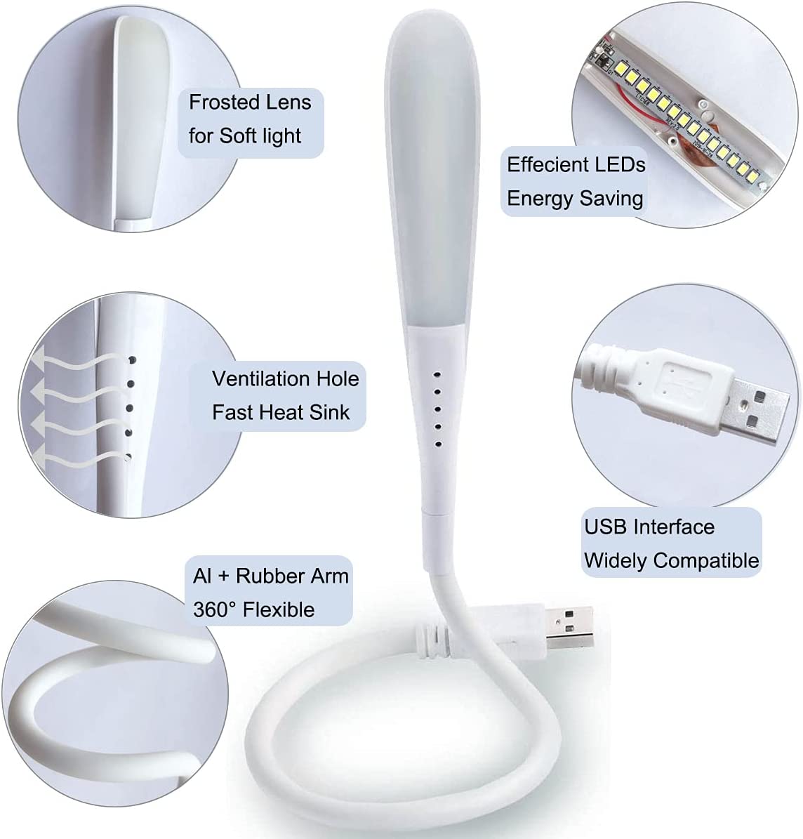Flexible 14-LED USB-A Light with 3 Brightness Levels