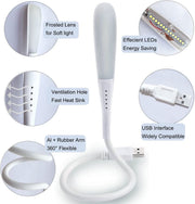 Flexible 14-LED USB-A Light with 3 Brightness Levels
