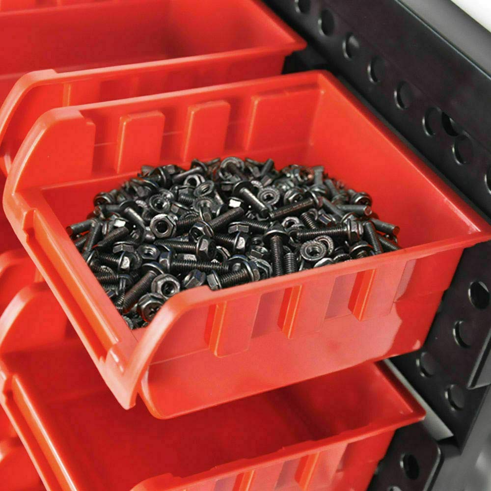 30 Tool Storage Bins Wall Mounted Organiser Parts Garage Workshop Box Shed Rack