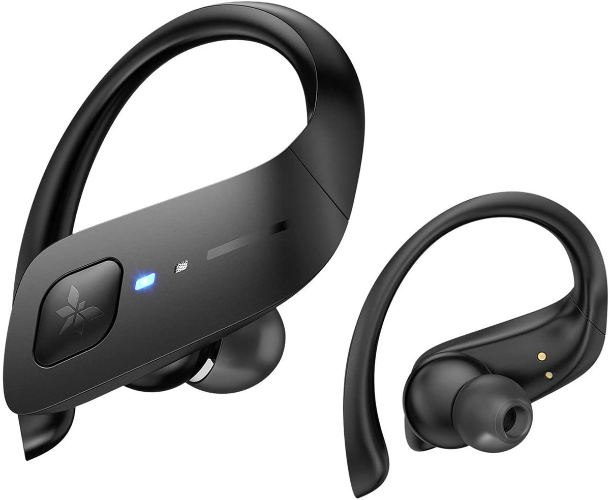 Axloie Wireless Earbuds, Bluetooth 5.0 Headphones True Wireless Premium Deep Bass IPX7 Waterproof 35H Playtime in-Ear TWS Stereo Earphones with Charging Case for Sport Running Gym Workout (BlackUpgraded)