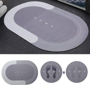 40 × 60 cm Grey Oval Quick-Dry Bath Mat