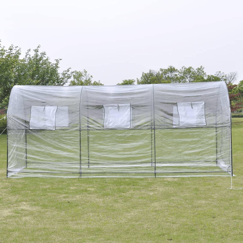 Walk-In Tunnel Greenhouse with 6 Mesh Windows