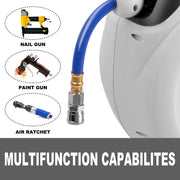 20m Air Hose Reel Nitto Quick Fitting Retractable Auto Rewind Any Position Stop for Spray Gun Nail Gun Air Ratchet