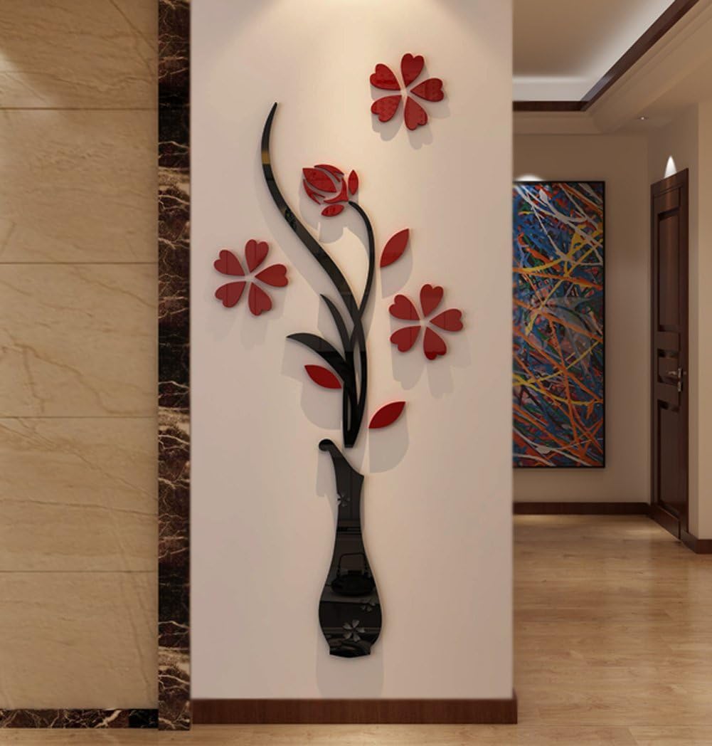 58 × 150 cm Reflective Acrylic Vase Wall Decal – 3 Colours