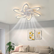 Low Profile Ceiling Fans with Lights and Remote/APP Control,3 Light Color Changes，6 Wind Speed Modes,Flush Mount Ceiling Fan Light,Modern Ceiling Light with Fan for Bedroom/Study/Office 82cm
