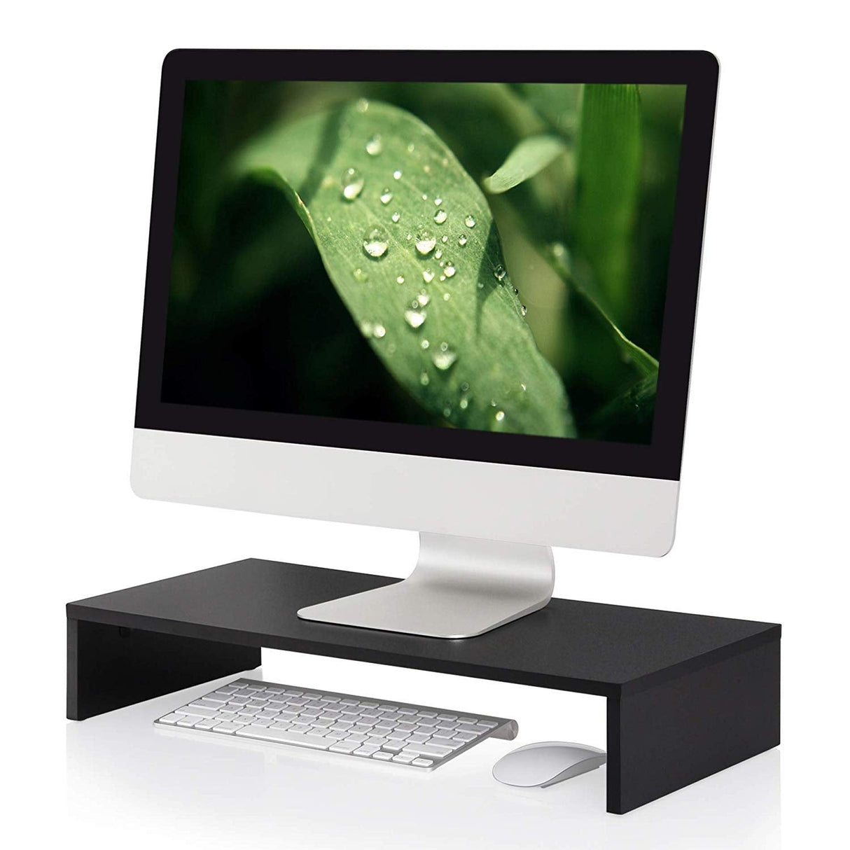 Monitor Stand Wood PC Laptop Computer Screen Riser Desk with Keyboard Storage Space 54 x 25cm