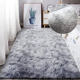 Area Rug Super Soft Indoor Modern Shag Shaggy Silky Smooth Rugs Fur Fluffy Anti-Skid Carpet Living Room Dining Room Bedroom Floor Mat