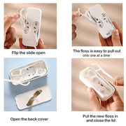 Refillable Travel Floss-Pick Dispensers with 48 Picks – 4 Pack