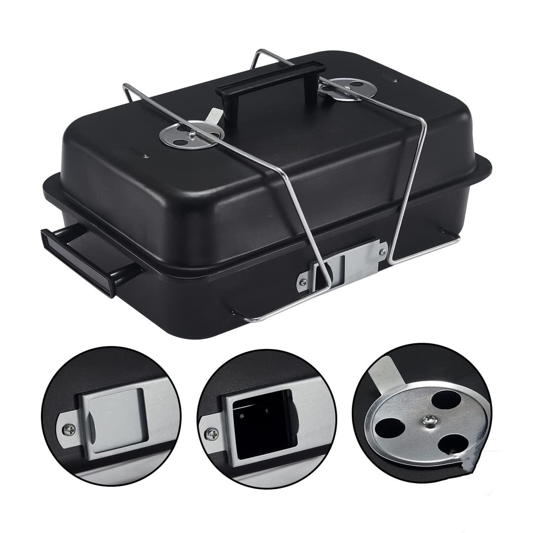 Foldable Portable Charcoal Grill with Lid & Carry Handles
