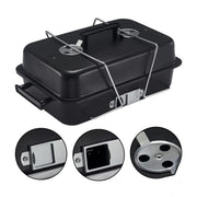 Foldable Portable Charcoal Grill with Lid & Carry Handles