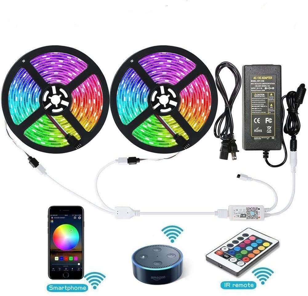 Bluetooth LED Strips Lights-Waterproof 10m-Alexa