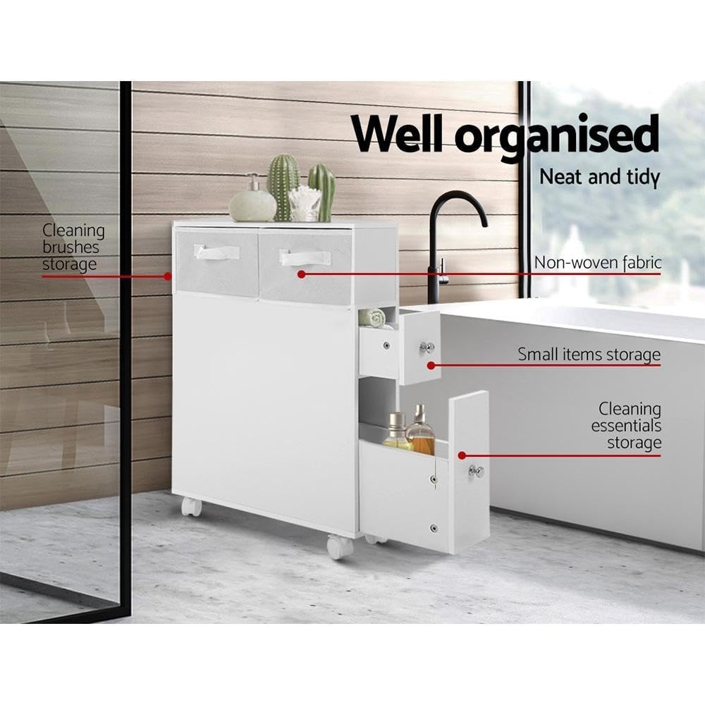 70 cm Slim Rolling Bathroom Storage Caddy