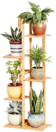 Bamboo 5 Tier 6 Potted Plant Stand