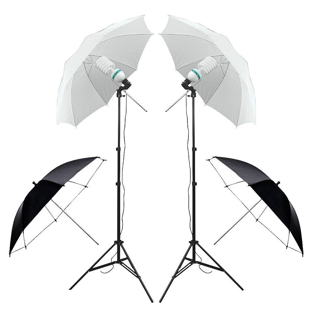 Complete Softbox, Umbrella & 4-Backdrop Studio Kit