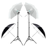 Complete Softbox, Umbrella & 4-Backdrop Studio Kit